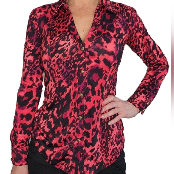 Cache Vibrant Animal Print Top - Picture 3 of 11